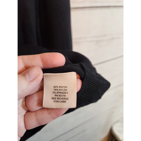 Philosophy Republic Clothing Black Stretch Long‎ Sleeve Pullover Sweater Size M - Picture 4 of 6